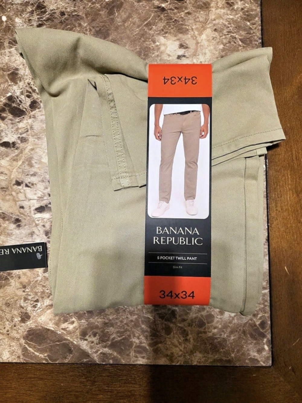 Banana Republic 5 Pocket Twill Pant Slim Fit Beige Waist 34